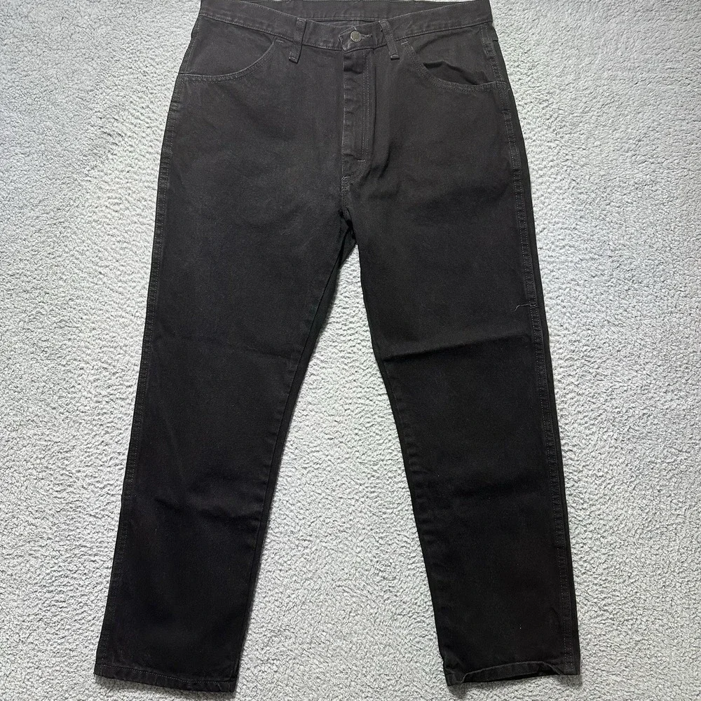 Rustler Jeans Men's Size‎ 36x29 Black Denim Straight Leg 100% Cotton 1087619CB